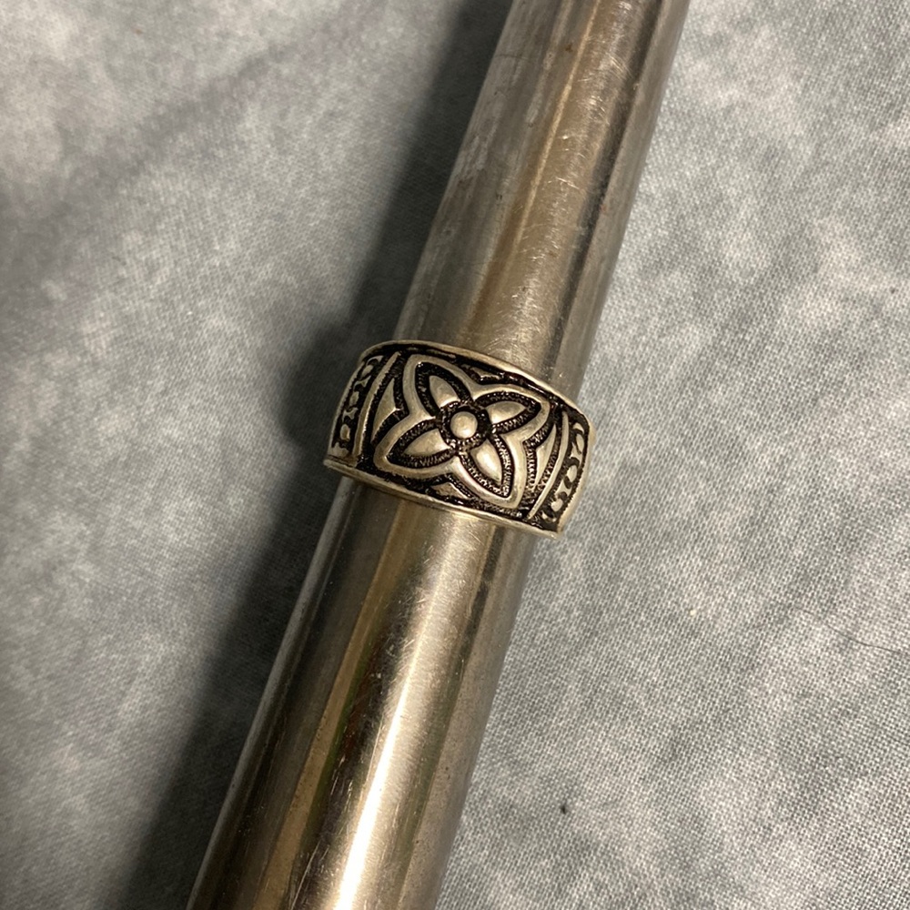 Sterling Geometric Relief Ring